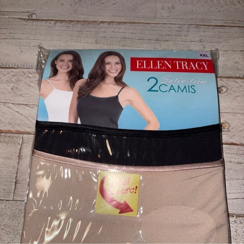 Ellen Tracey 2 Satin Trim Camis Women’s Sz XXL 20-22 Ultra Soft Natural Slimming - Picture 3 of 8